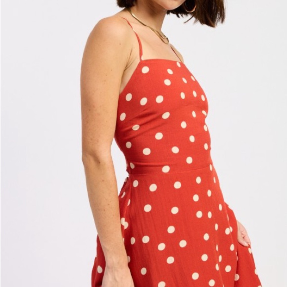Polka Dot Red Maxi Dress - Picture 5 of 8